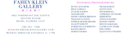 The Fahey/Klein Gallery in Miami featured Laurie Lynn Stark's work. The exhibit features photos from artists including Ruven Afanador, Nick Brandt &amp; Phil Stein.